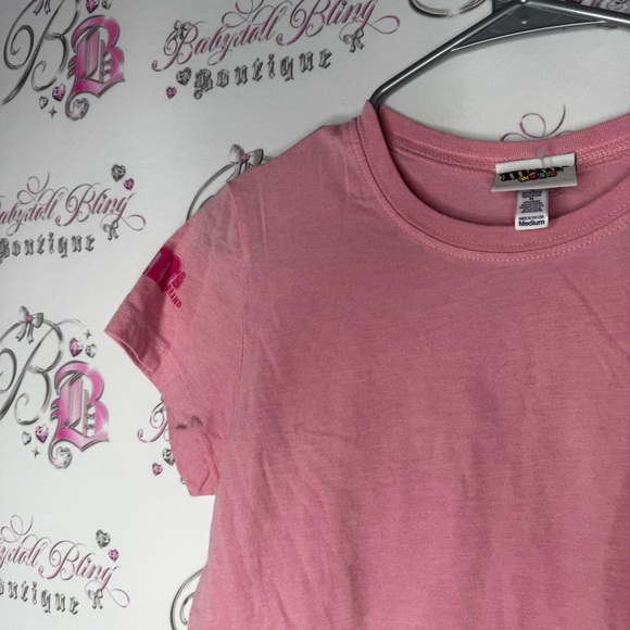 M&mβs world tee shirt pink rhinestone bling crystals yellow pink rare collectors - Picture 4 of 8